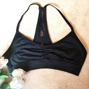 2/$20 EUC PINK racerback black bralette sz M